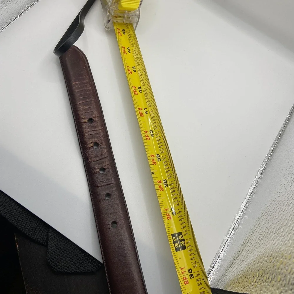 Polo Ralph Lauren Mens 40 Brown Italian Leather Metal Pin Buckle Dress Belt